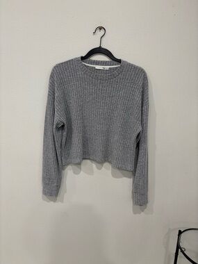 Wilfred Grey Ribbed Crewneck Sweater